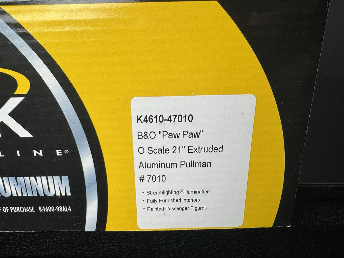 K-Line K-4610C B&O The Columbian 21" aluminum passenger 2-car set LNIB8