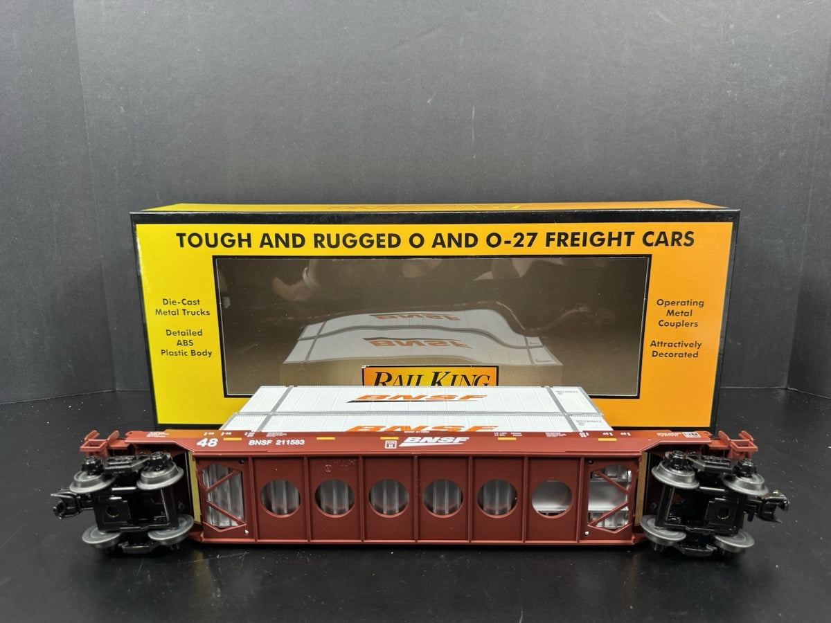 MTH RailKing 30-76904 BNSF intermodal husky stack car w containers LNIB6
