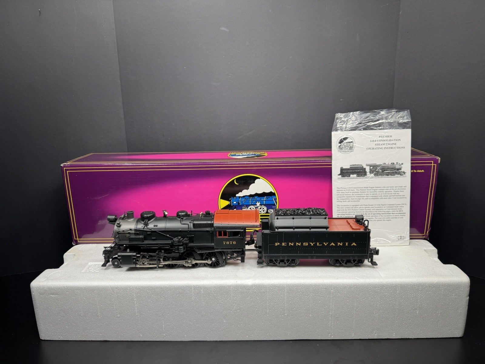 MTH 20-3055-1 Pennsylvania PRR H10s Consolidation steam engine #7676 PS2 LNIB0