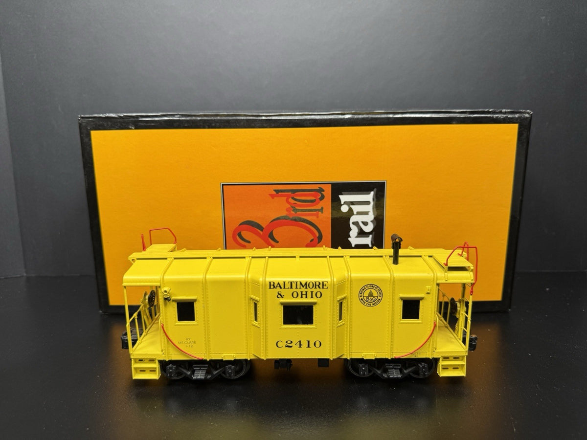 Sunset 3rd Rail brass 3-rail B&O yellow wagon top caboose #2410 LNIB0