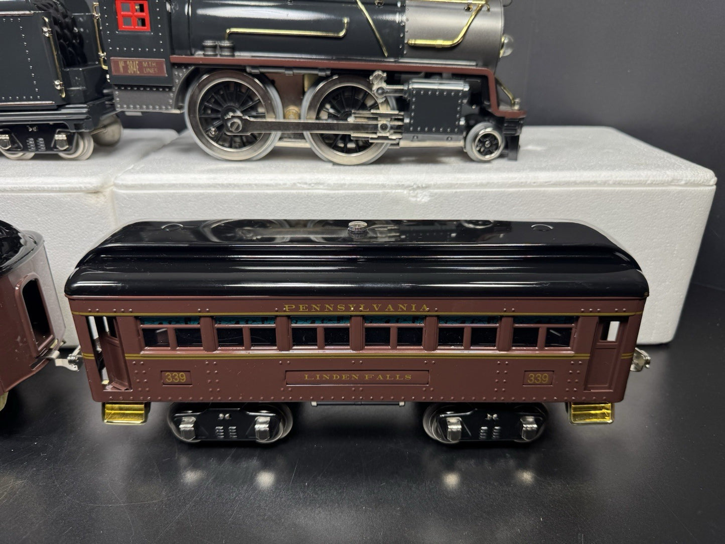 MTH Tinplate 10-1212-1 Std Gauge Pennsylvania 384E steam passenger set PS2 LNIB10