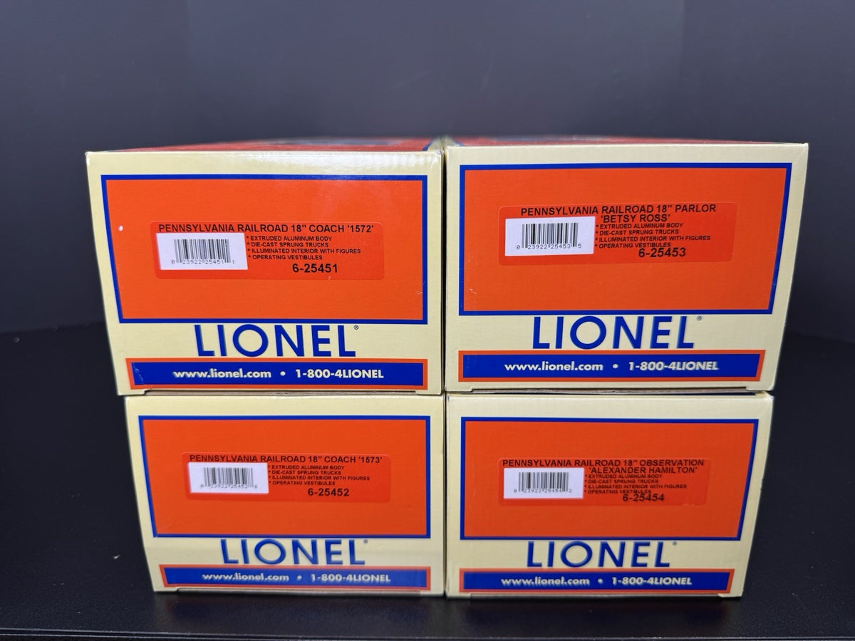 Lionel 6-25450 PRR Congressional 18" aluminum passenger 4-car set LNIB14