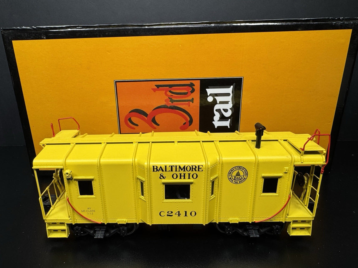 Sunset 3rd Rail brass 3-rail B&O yellow wagon top caboose #2410 LNIB2