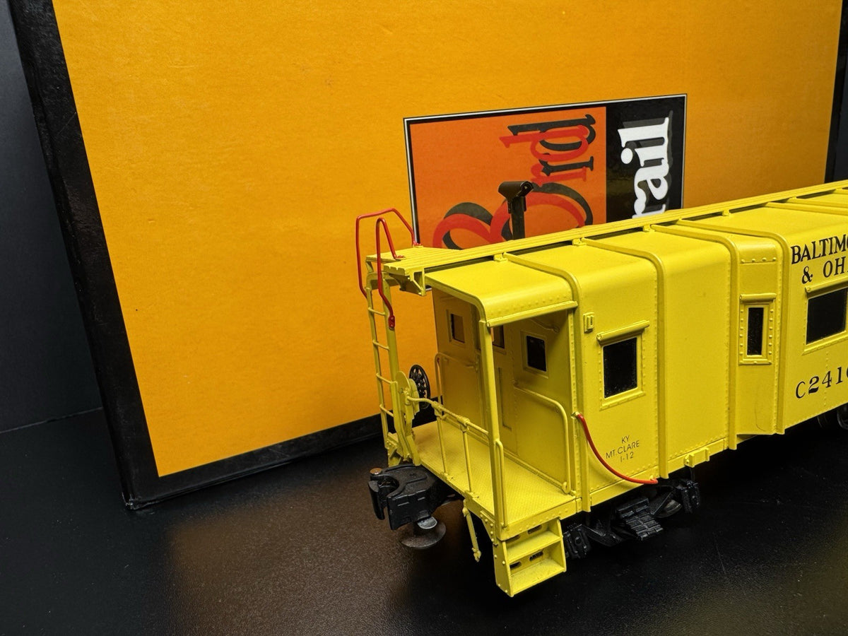 Sunset 3rd Rail brass 3-rail B&O yellow wagon top caboose #2410 LNIB5