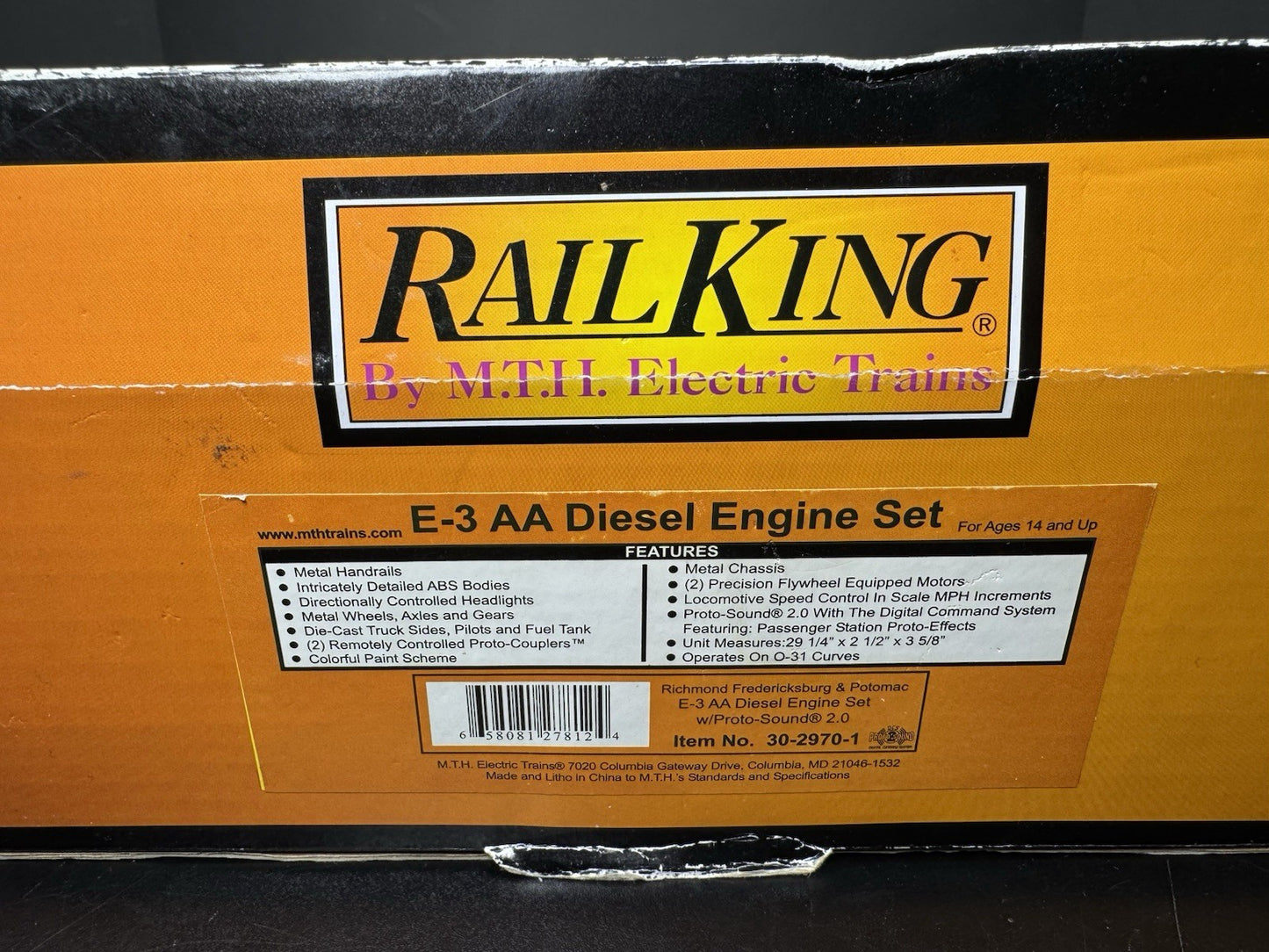 MTH RailKing 30-2970-1 Richmond RF&P E-3 diesel engine AA set PS 2 BCR EX18