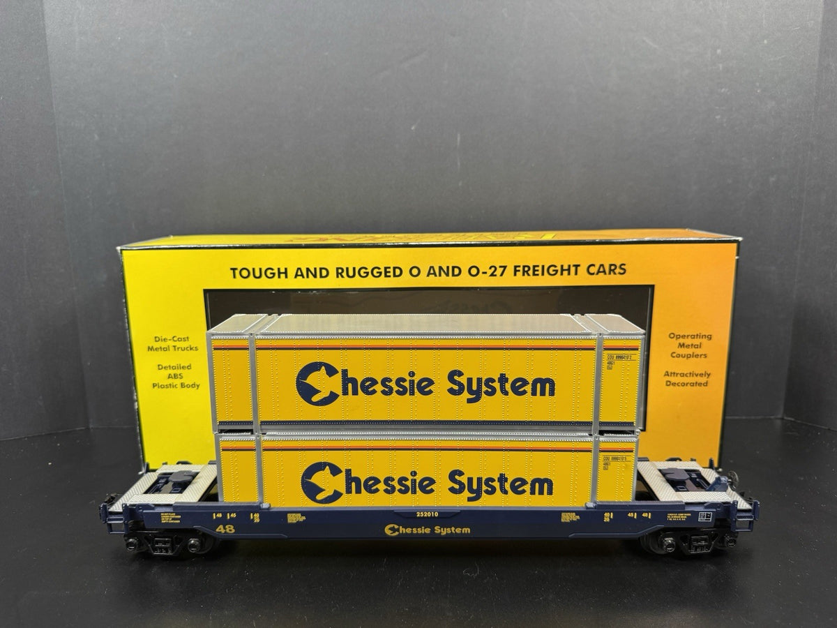 MTH RailKing 30-76394 Chessie intermodal husky stack car w containers LNIB0