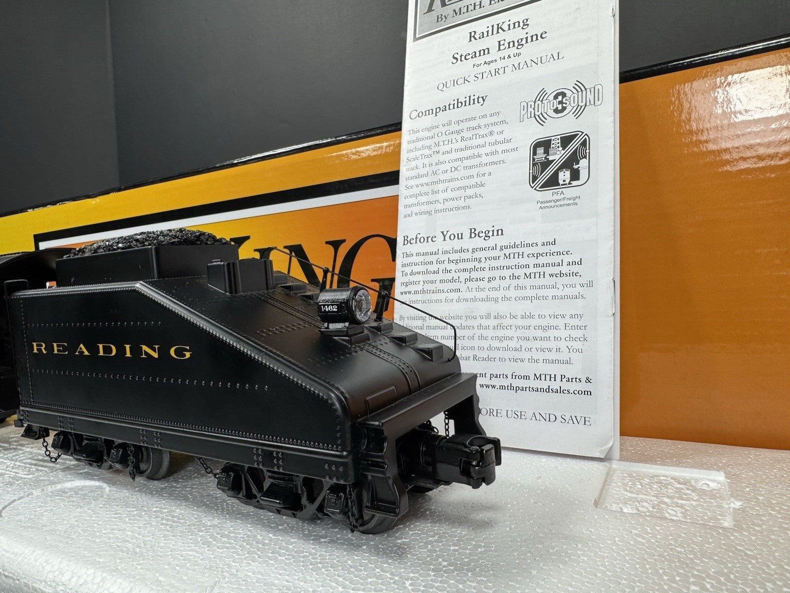 MTH RailKing 30-1846-1 Reading 0-6-0 steam switcher engine #1462 PS3 LNIB4