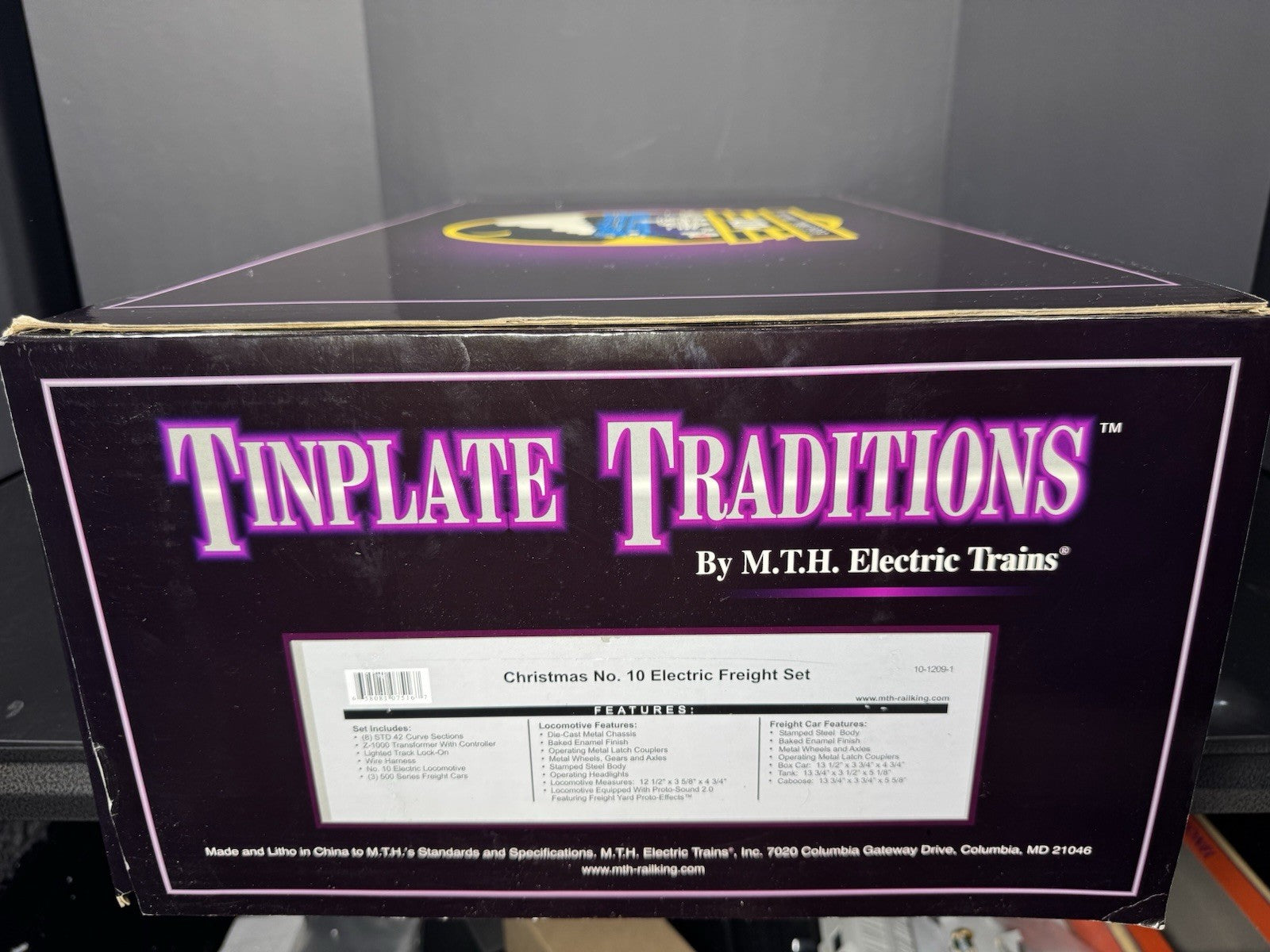 MTH Tinplate 10-1209-1 Std Gauge Christmas No. 10 electric freight set PS2 LNIB16