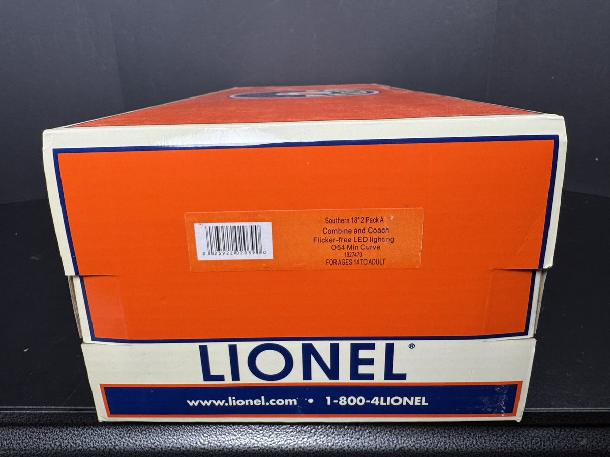 Lionel 1927470 Southern 18" heavyweight combine coach passenger car 2-pack EX12