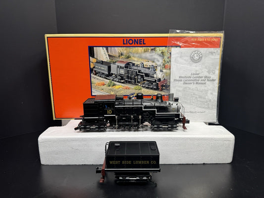 Lionel 6-28022 TMCC West Side Lumber three-truck Shay steam engine #10 LNIB0