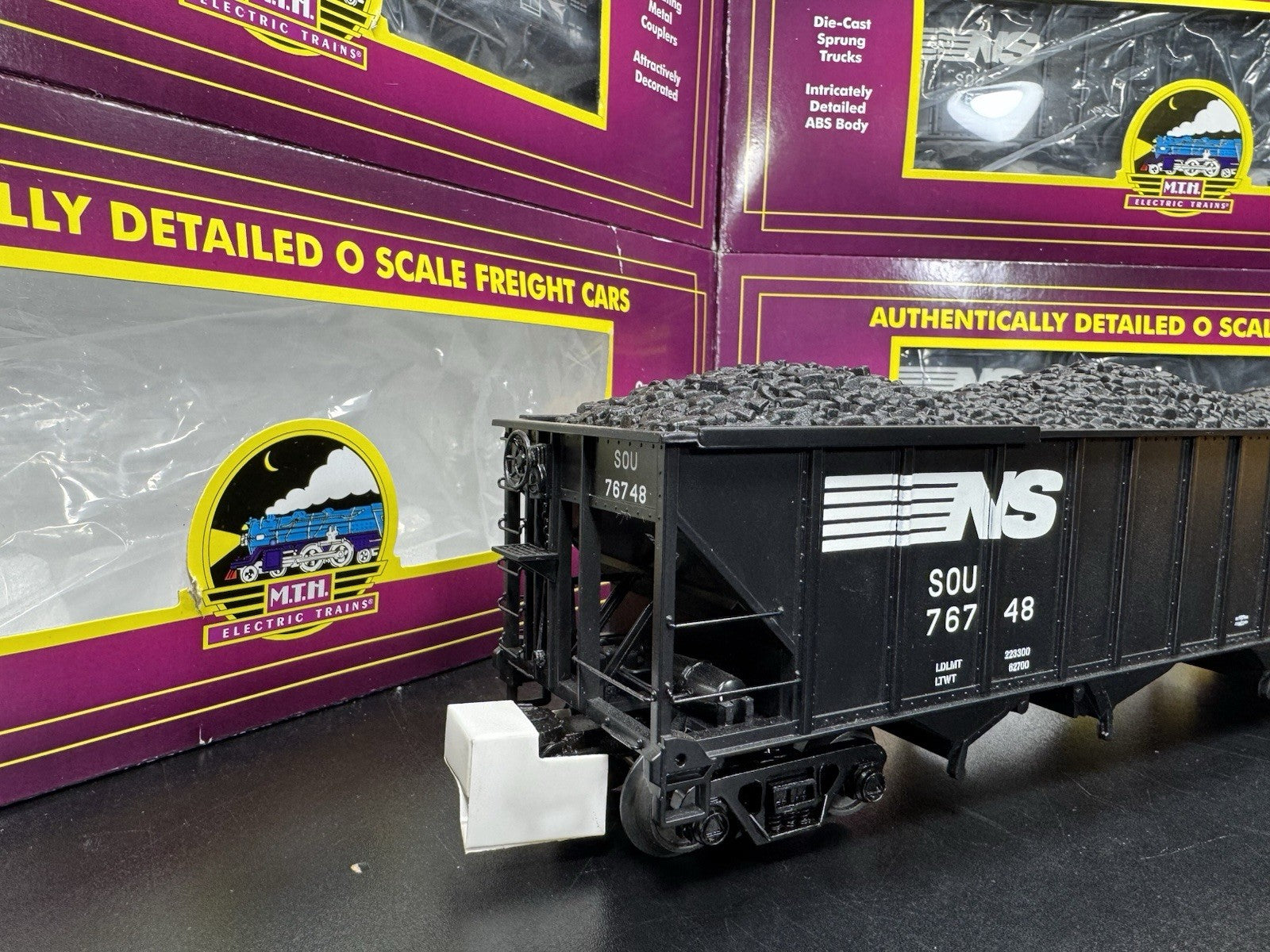 MTH 20-90580 Norfolk Southern NS 4-bay hopper 6-car set LNIB5