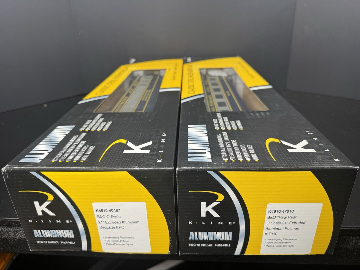 K-Line K-4610C B&O The Columbian 21" aluminum passenger 2-car set LNIB6