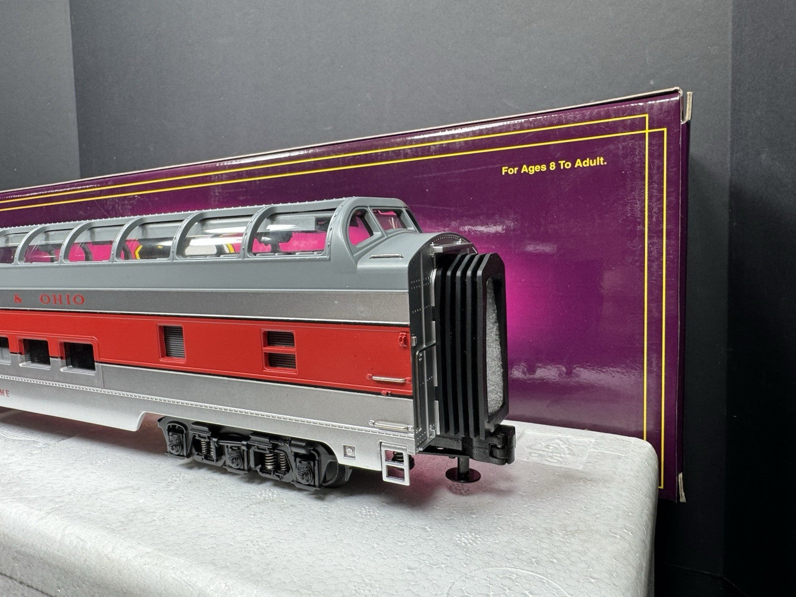 MTH 20-6784 Gulf Mobile & Ohio GM&O 70' full-length vista dome pass car LNIB7
