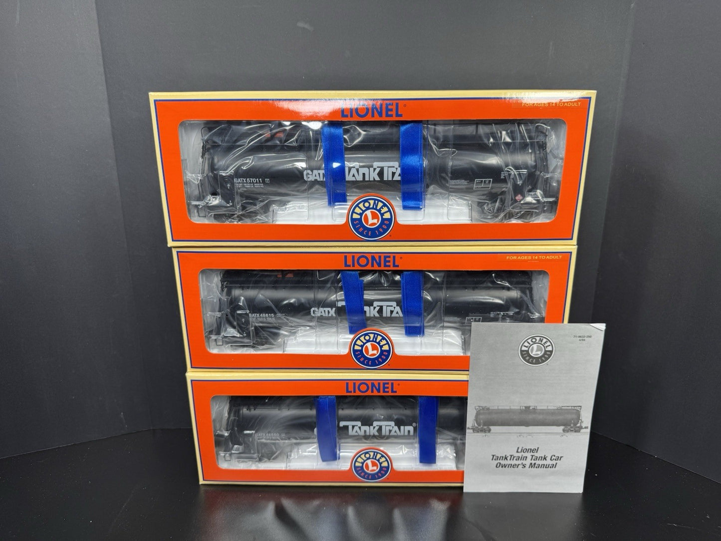Lionel 6-17983 GATX Tank Train intermediate tanker car 3-pack NIB0