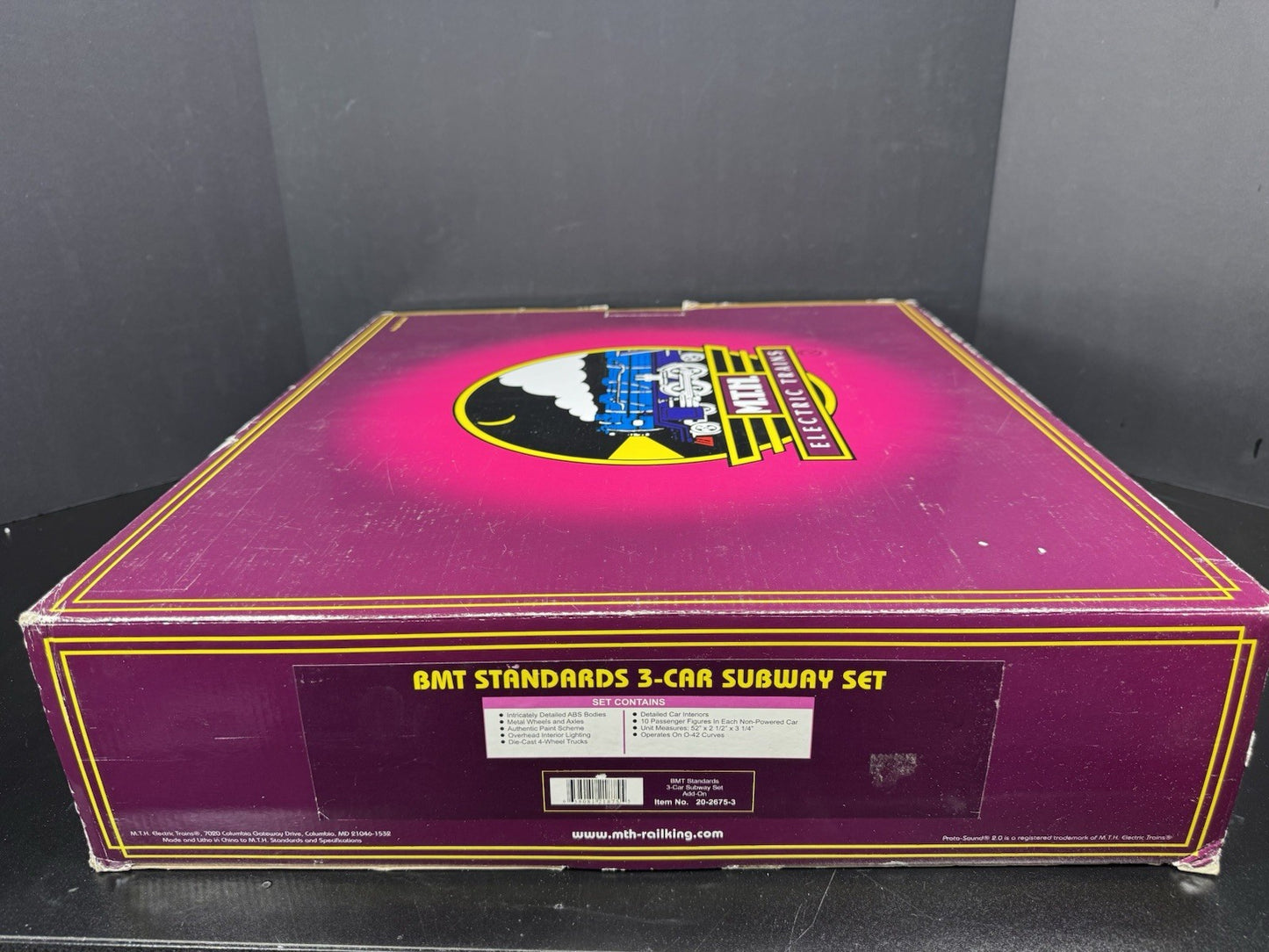 MTH 20-2675-3 BMT Standards subway nonpowered 3-car add-on set LNIB10