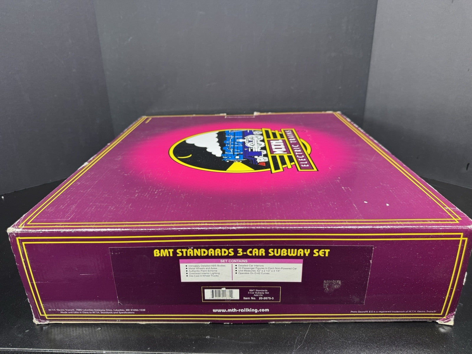 MTH 20-2675-3 BMT Standards subway nonpowered 3-car add-on set LNIB10