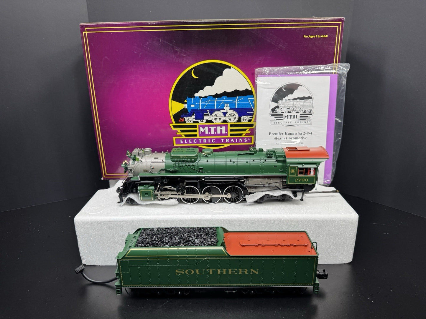 MTH 20-3189-1 Southern 2-8-4 K-4 Kanawha steam engine #2790 PS2 BCR NIB0