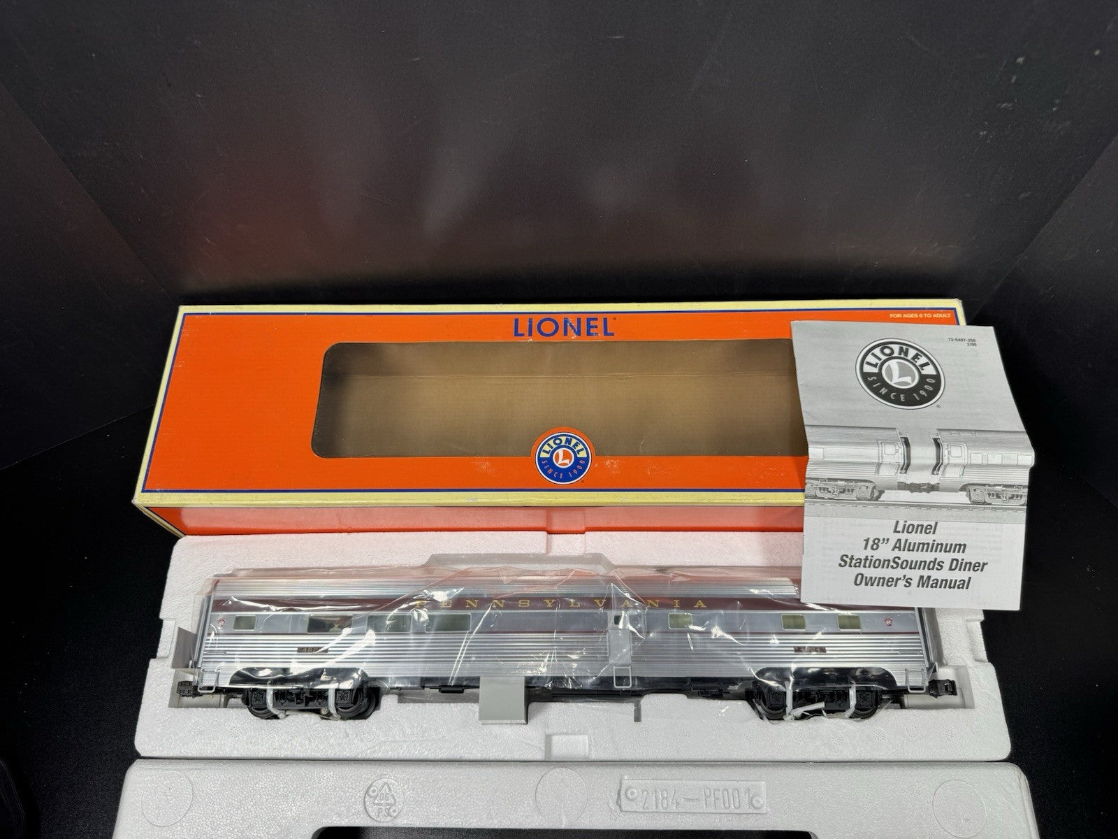 Lionel 6-25458 PRR Congressional 18" aluminum StationSounds diner car #4624 LNIB11