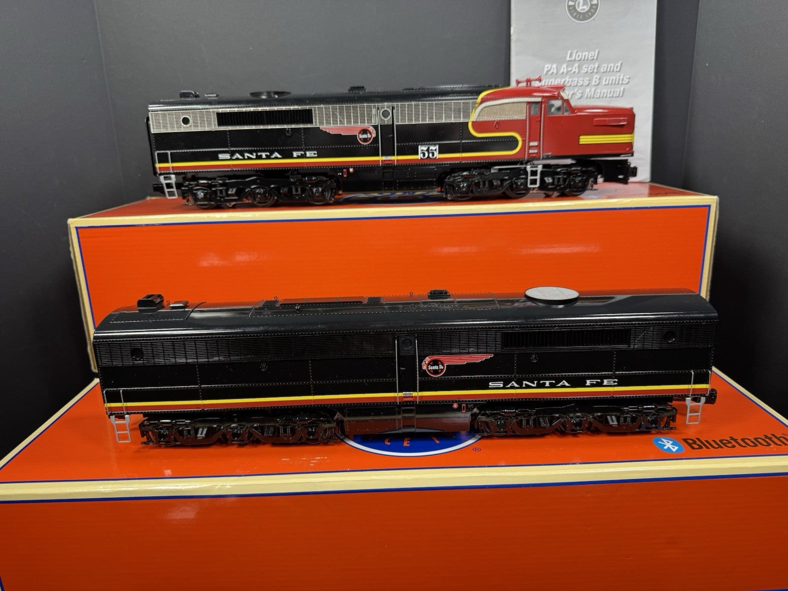 Lionel LEGACY 1933640 Santa Fe Black Bonnet PA diesel engine ABA set EX VHTF8