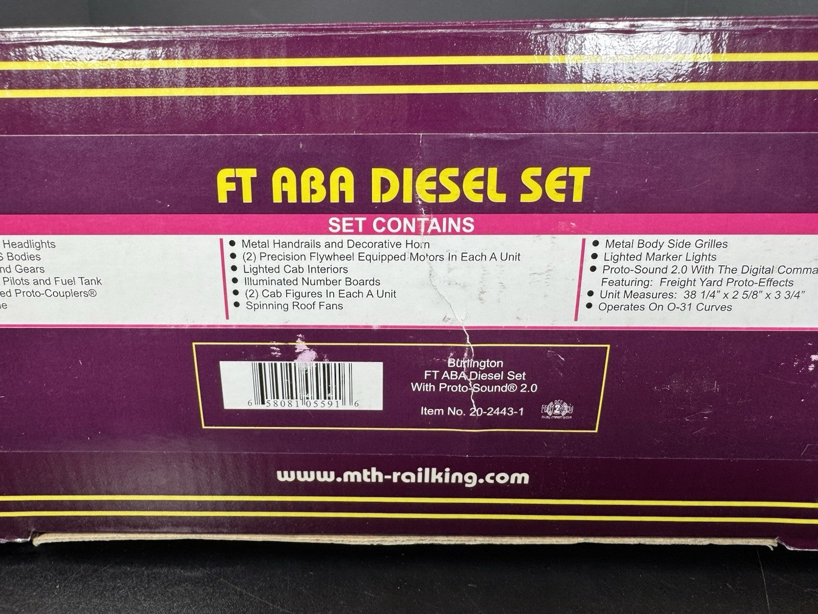 MTH 20-2443-1 Burlington FT diesel engine ABA set #110 PS2 BCR EX18