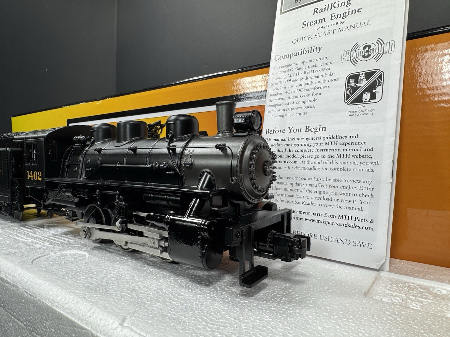 MTH RailKing 30-1846-1 Reading 0-6-0 steam switcher engine #1462 PS3 LNIB9