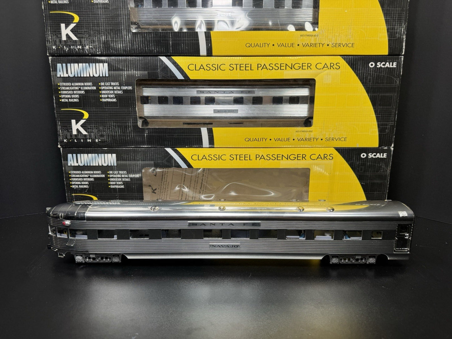 K-Line K-4630P Santa Fe Super Chief 21" aluminum passenger 4-car set LNIB5