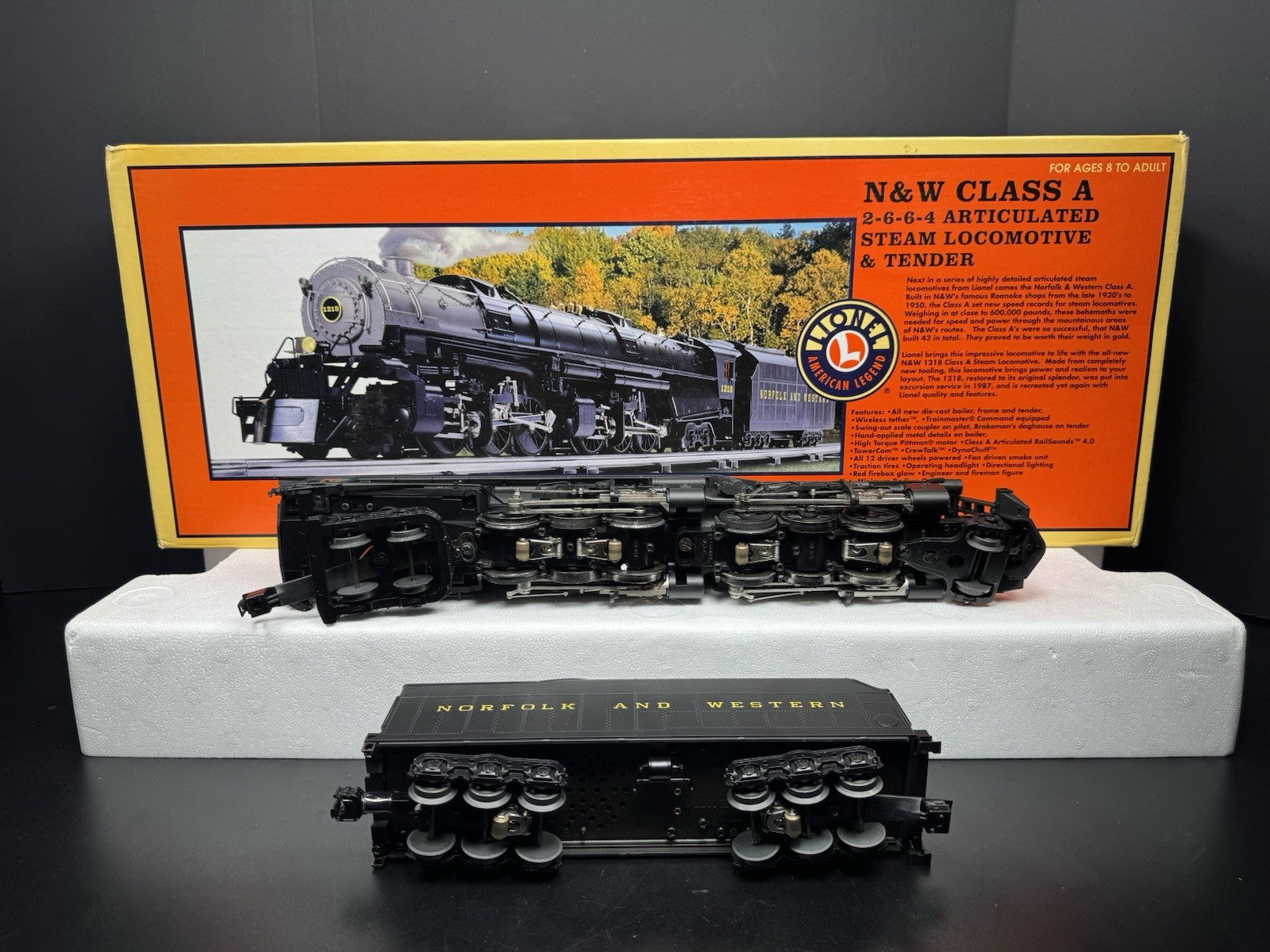 Lionel 6-28052 TMCC Norfolk & Western Class A 2-6-6-4 steam engine #1218 EX12