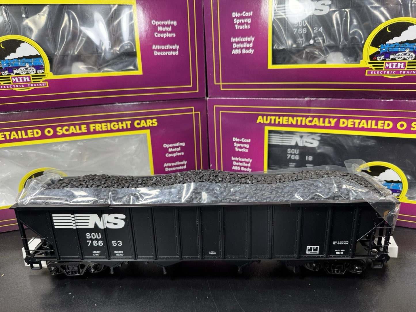 MTH 20-90579 Norfolk Southern NS 4-bay hopper 6-car set LNIB6