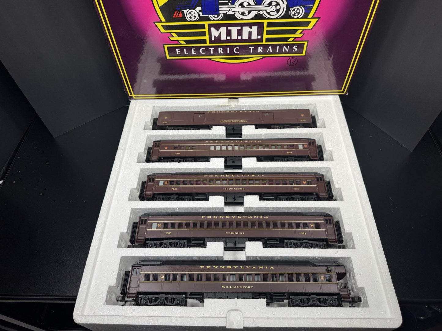 MTH 20-4025 Pennsylvania PRR Tuscan 70' Madison passenger 5-car set EX0