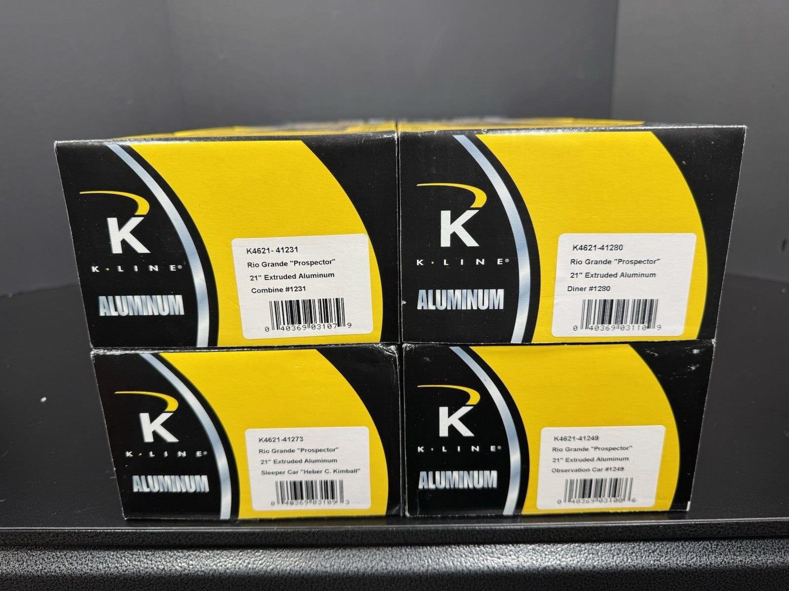 K-Line K-4621B Rio Grande Prospector 21" aluminum passenger 4-car set LNIB16