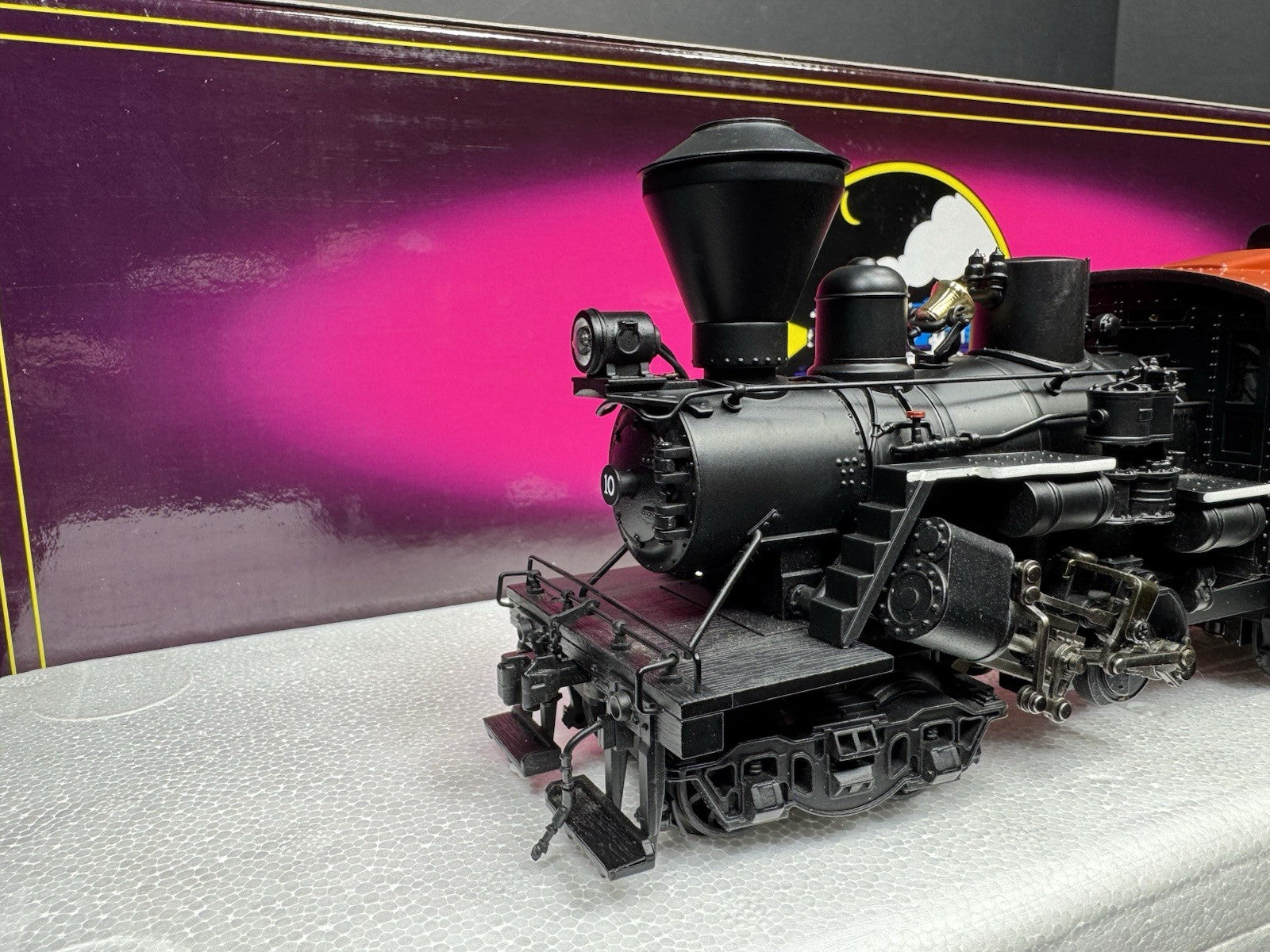 MTH 20-3039-1 HIllcrest Lumber Clmax logging steam engine #10 PS2 BCR LNIB1