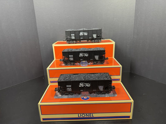 Lionel 2026950 Ford 2-bay hopper car with coal load 3-pack LNIB0