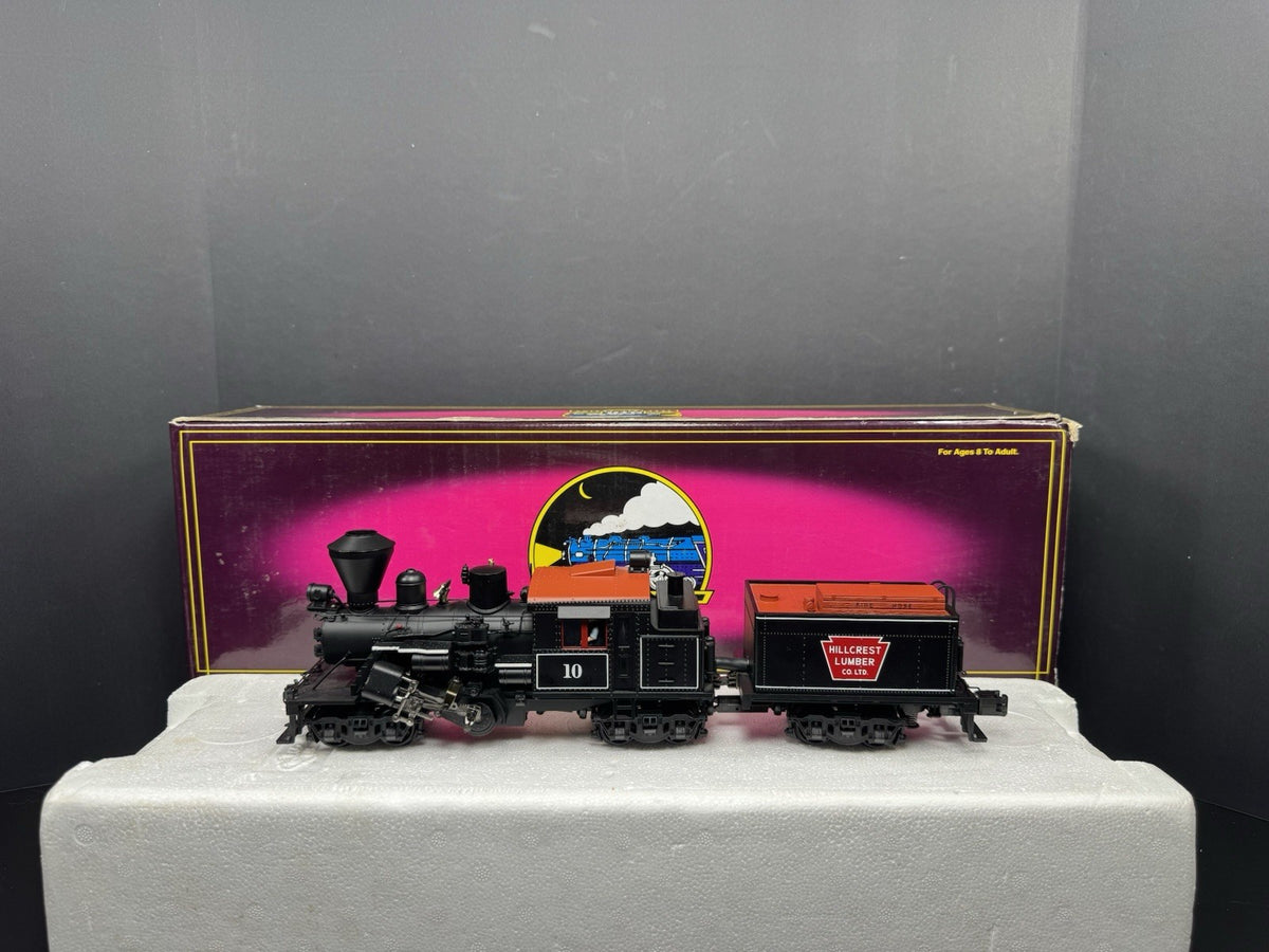 MTH 20-3039-1 Hillcrest Lumber Clmax logging steam engine #10 PS2 BCR LNIB0