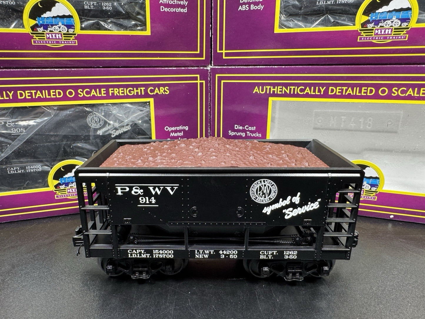 MTH 20-90499 Pittsburgh & West Virginia P&WV ore car 6-pack EX4