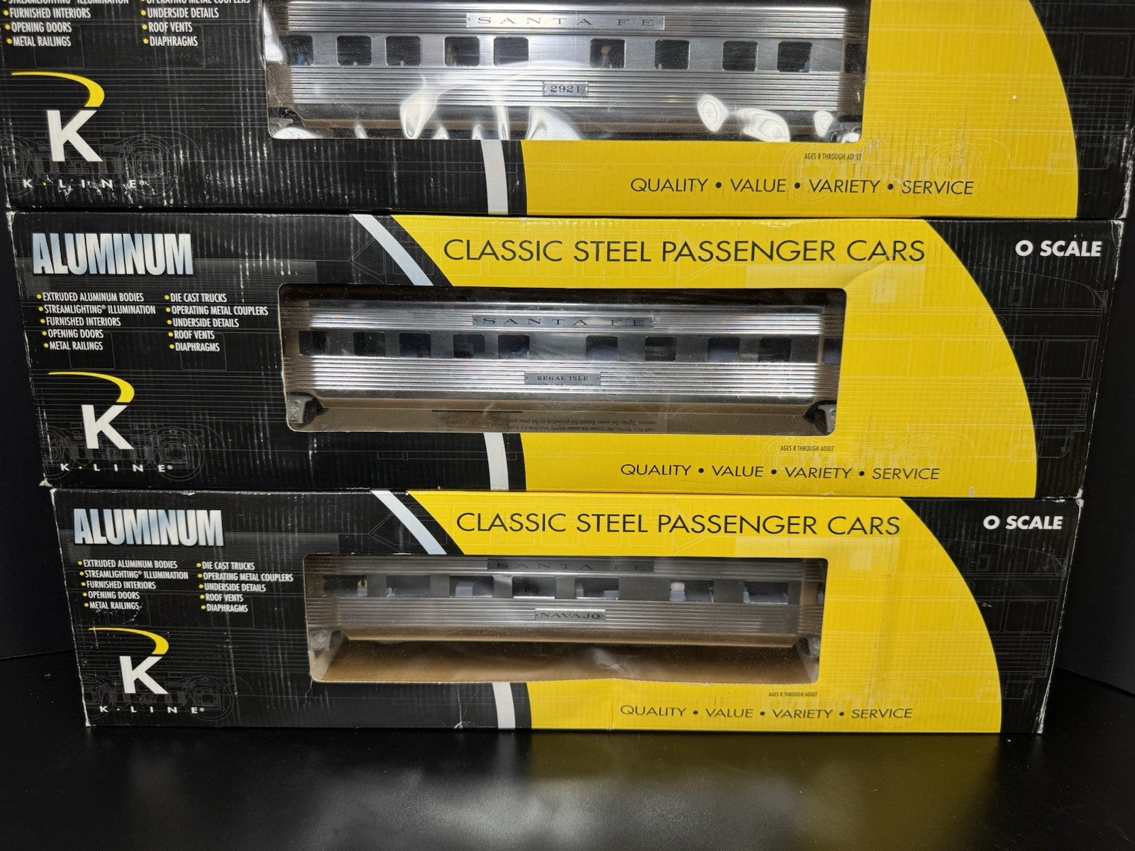 K-Line K-4630P Santa Fe Super Chief 21" aluminum passenger 4-car set LNIB15