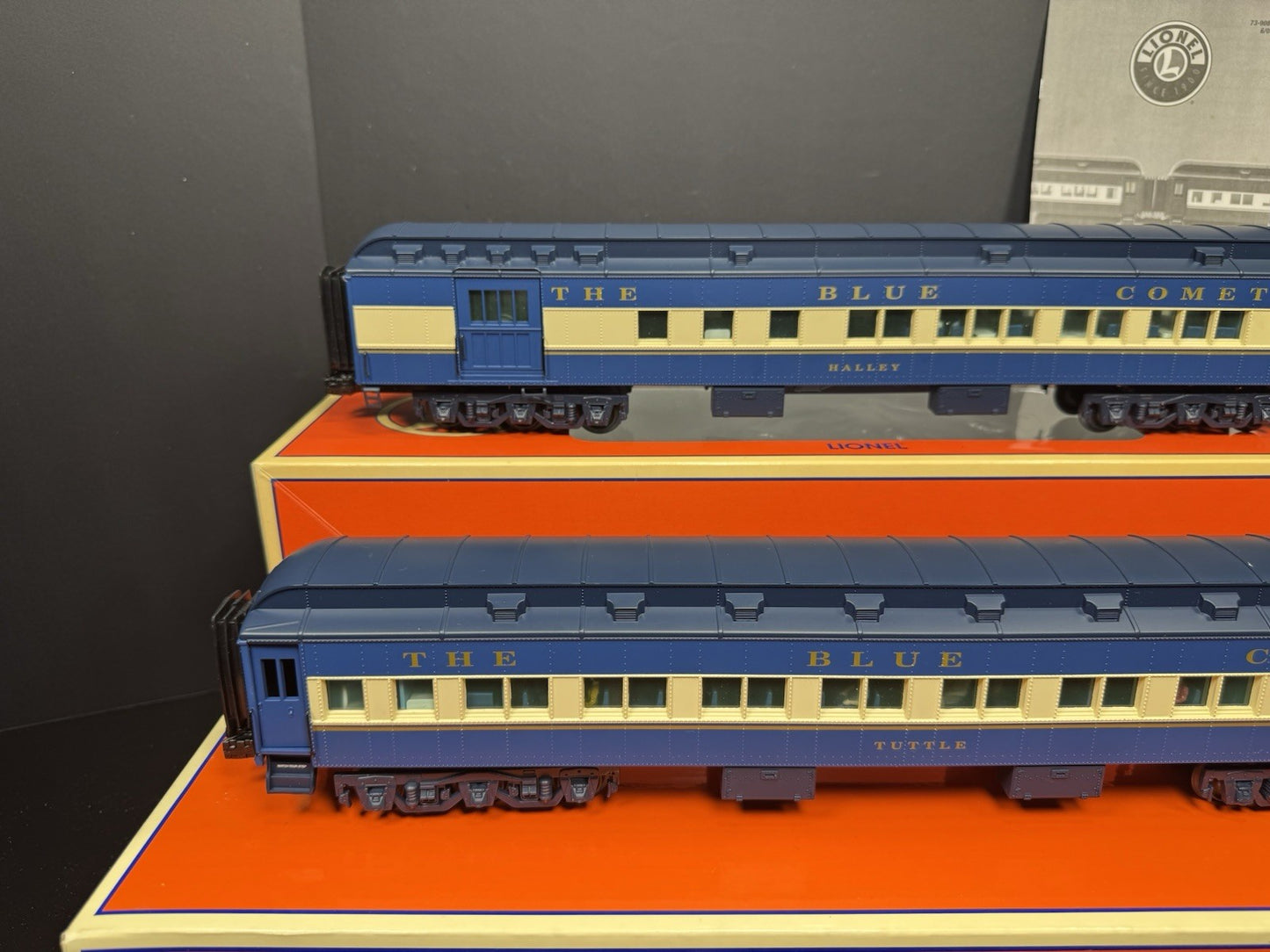 Lionel 6-39082 CNJ Blue Comet 18" heavyweight passenger car 2-pack EX7