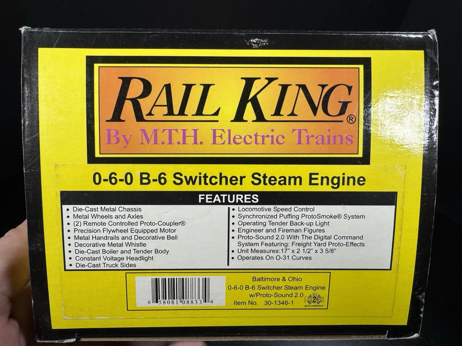 MTH RailKing 30-1346-1 Baltimore & Ohio B&O B-6 steam engine #40 PS2 BCR LNIB15
