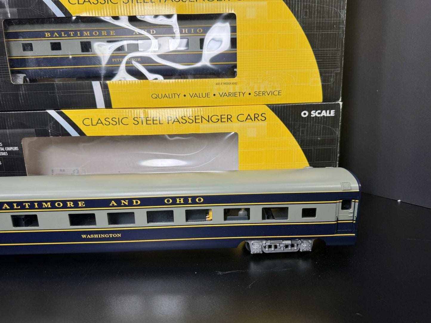 K-Line K-4610A B&O The Columbian 21" aluminum passenger 4-car set LNIB3