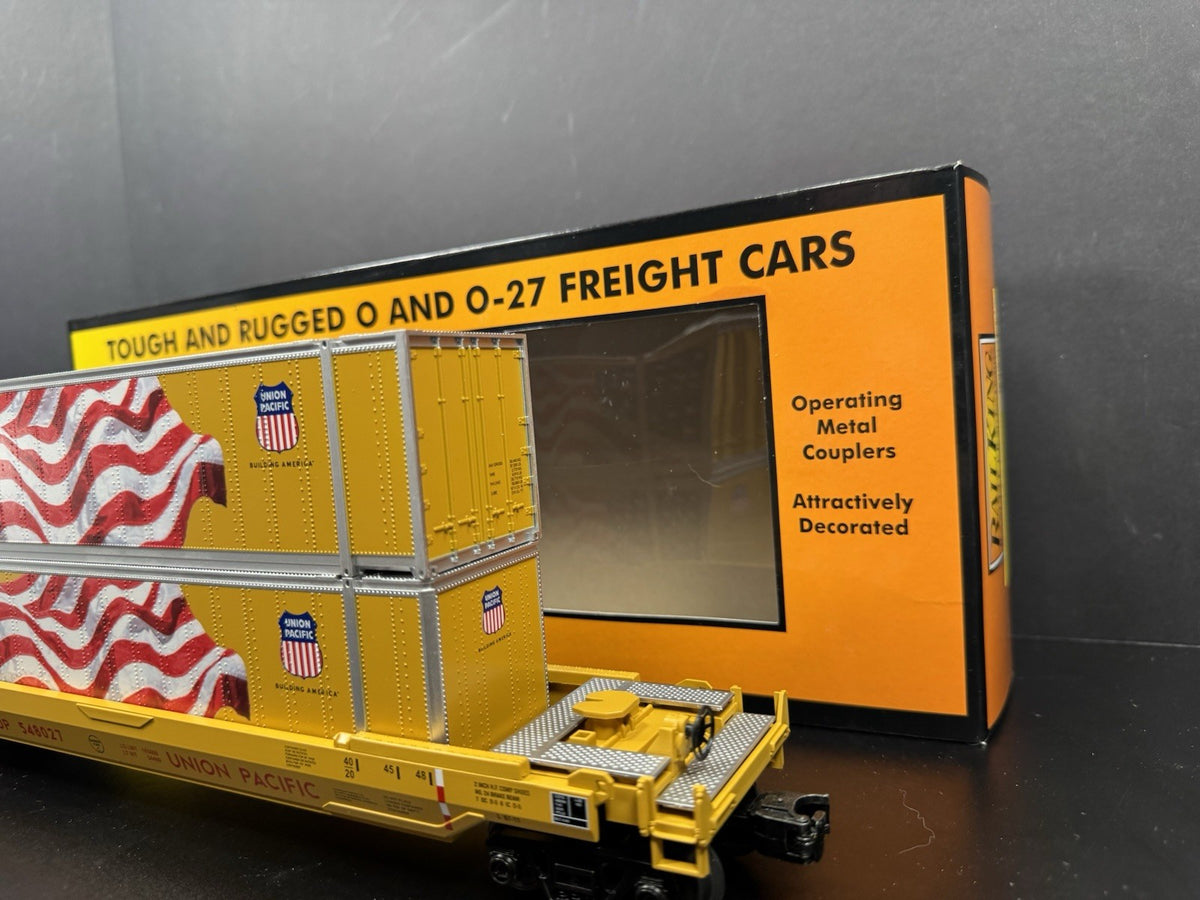 MTH RailKing 30-76902 Union Pacific UP husky stack car w containers LNIB2