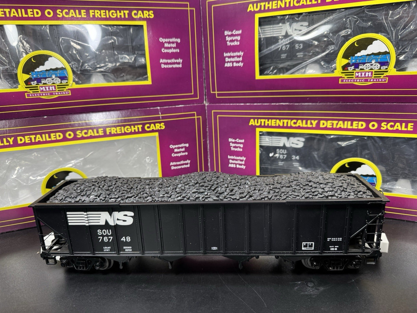 MTH 20-90580 Norfolk Southern NS 4-bay hopper 6-car set LNIB2