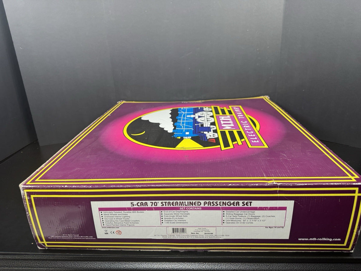 MTH 20-65186 Union Pacific UP 70' streamlined passenger 5-car set LNIB9
