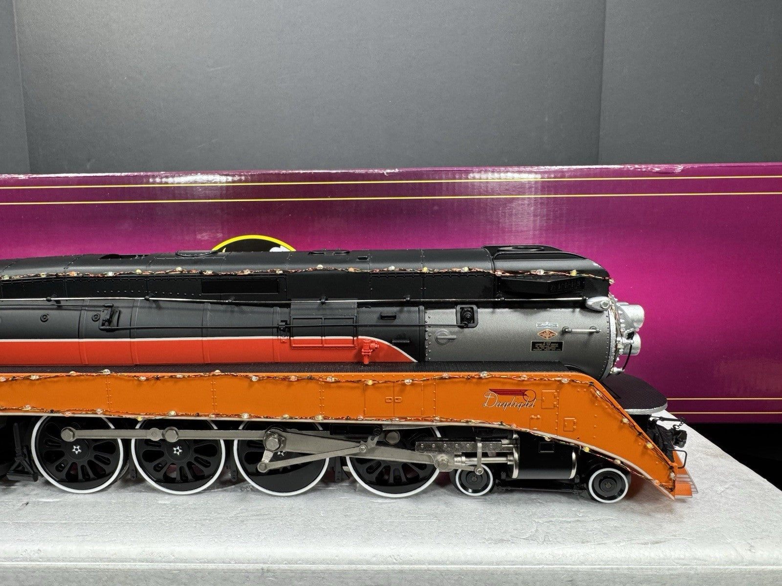 MTH 20-3758-1 SP daylight GS-4 steam engine w Christmas LED lights #4449 PS3 LN8