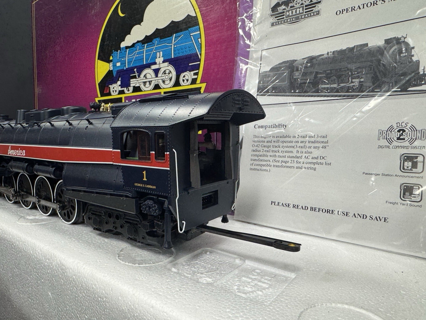 MTH 20-3131-1 American Freedom Train 4-8-4 T-1 steam engine #1 PS2 BCR LNIB4