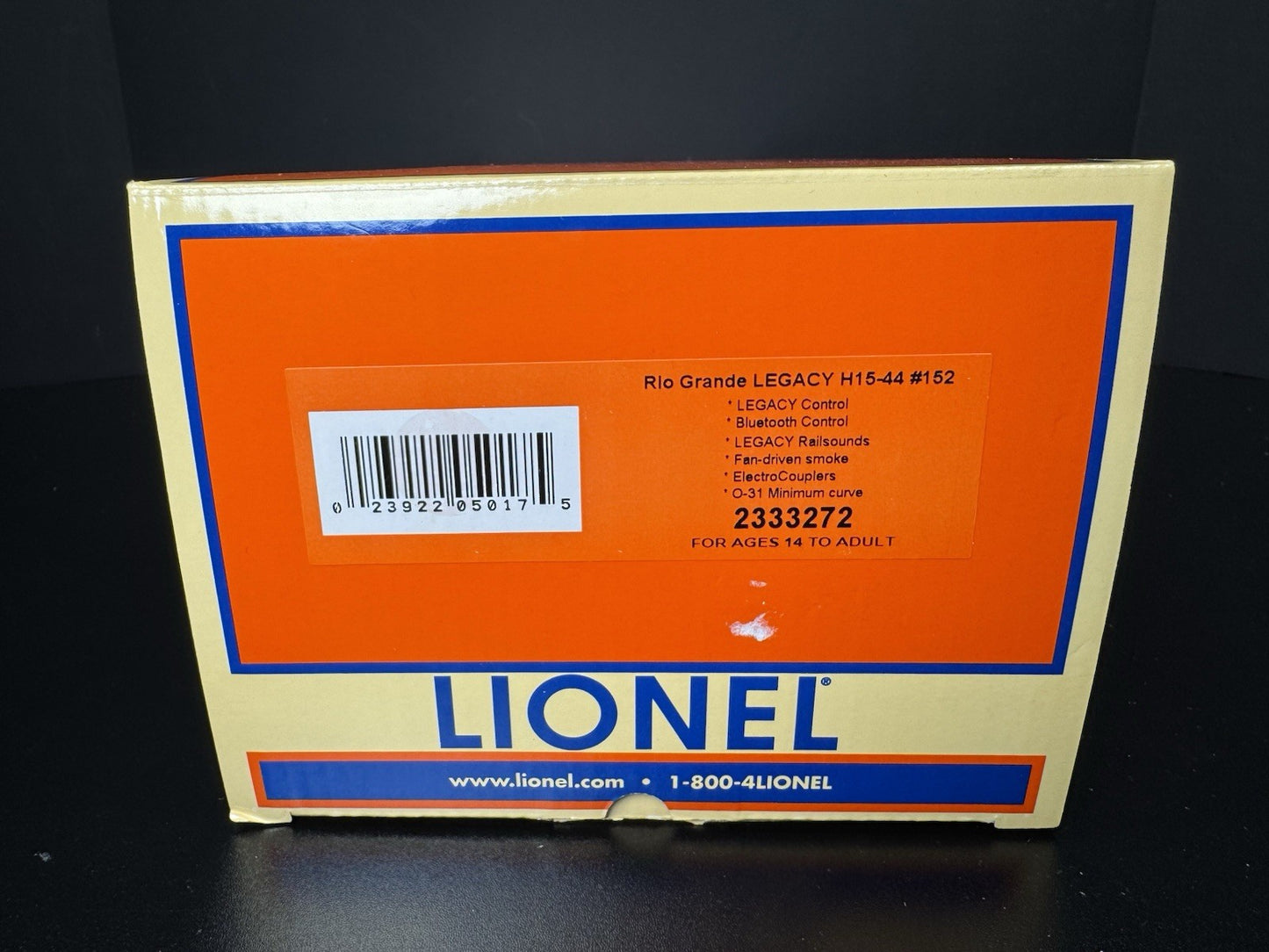Lionel LEGACY 2333272 Rio Grande H15-44 diesel engine #152 LNIB15