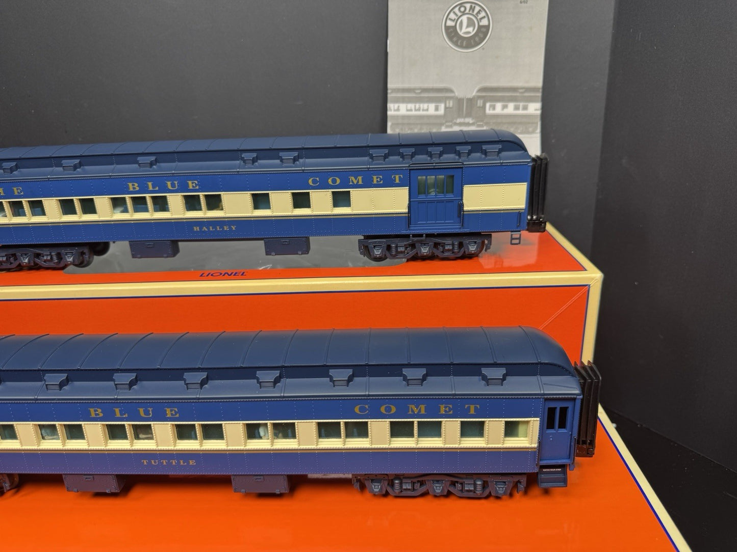 Lionel 6-39082 CNJ Blue Comet 18" heavyweight passenger car 2-pack EX3