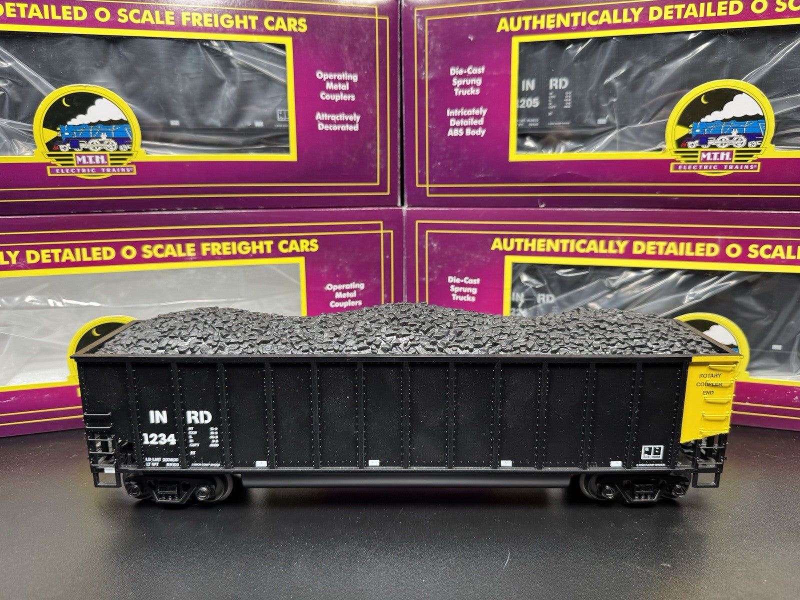 MTH 20-90738 Indiana Railroad coalporter car w coal load 6-car set LNIB4