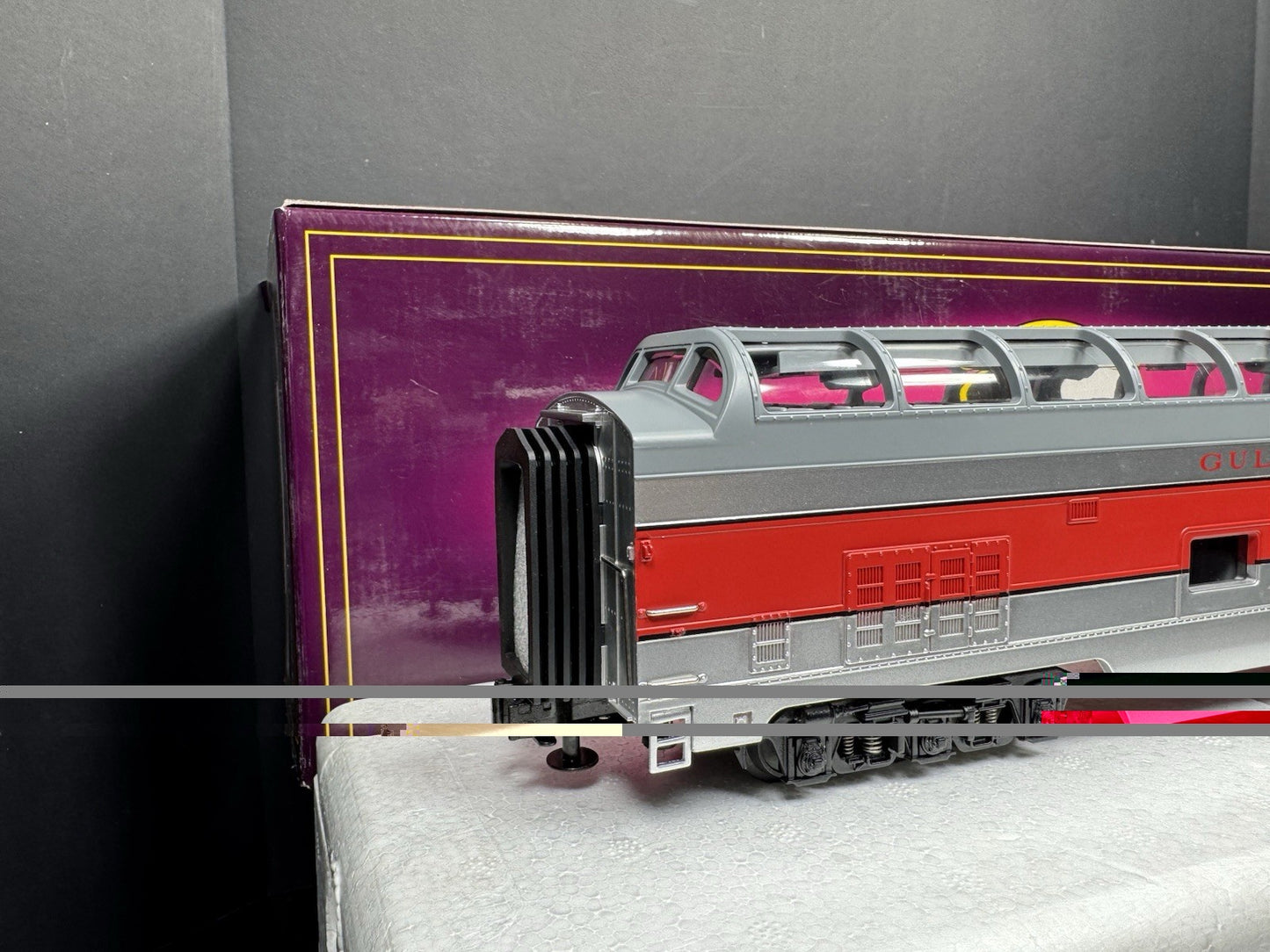MTH 20-6784 Gulf Mobile & Ohio GM&O 70' full-length vista dome pass car LNIB1