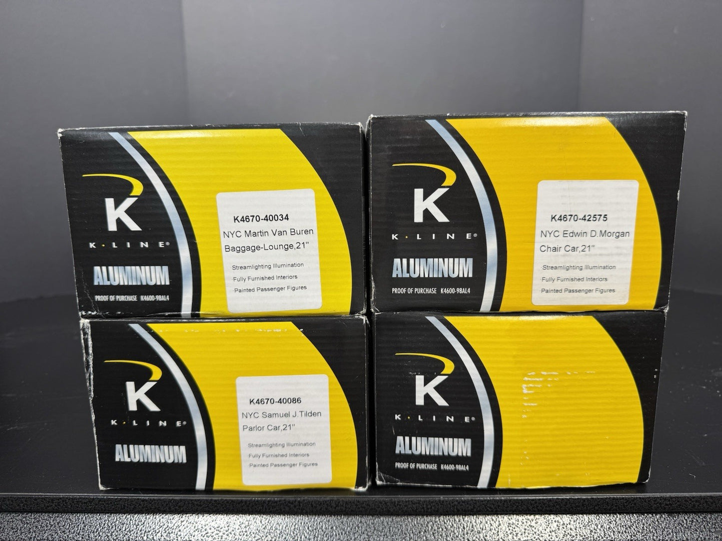 K-Line K-4670M New York Central NYC 21" aluminum passenger 4-car set LNIB17